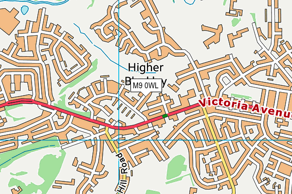 M9 0WL map - OS VectorMap District (Ordnance Survey)