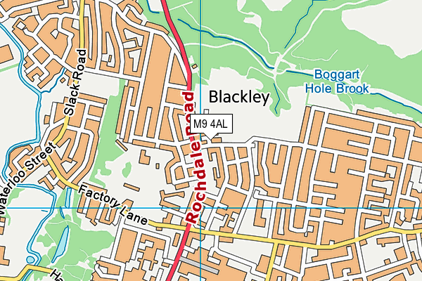 M9 4AL map - OS VectorMap District (Ordnance Survey)