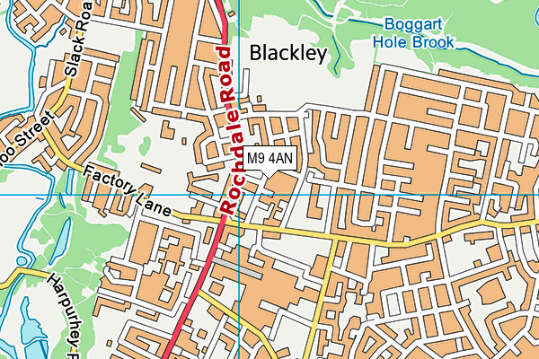 M9 4AN map - OS VectorMap District (Ordnance Survey)