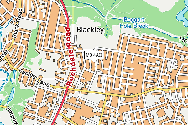 M9 4AQ map - OS VectorMap District (Ordnance Survey)