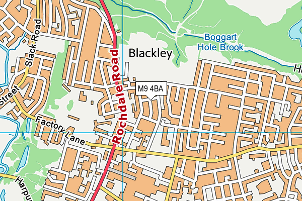 M9 4BA map - OS VectorMap District (Ordnance Survey)