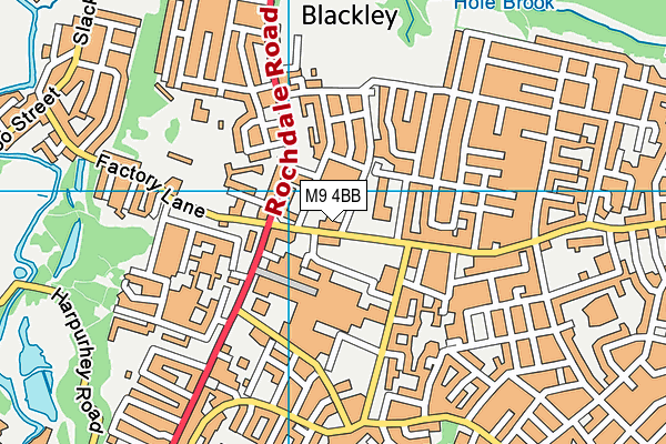 M9 4BB map - OS VectorMap District (Ordnance Survey)