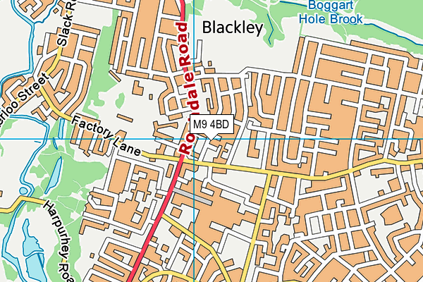 M9 4BD map - OS VectorMap District (Ordnance Survey)