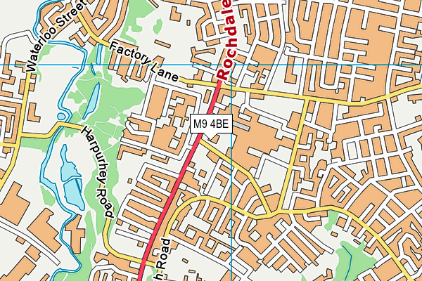 M9 4BE map - OS VectorMap District (Ordnance Survey)