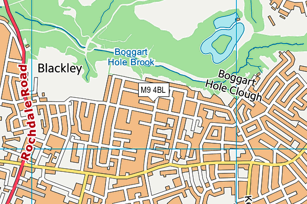 M9 4BL map - OS VectorMap District (Ordnance Survey)