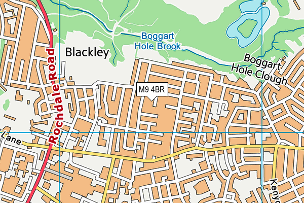 M9 4BR map - OS VectorMap District (Ordnance Survey)