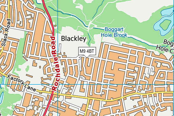 M9 4BT map - OS VectorMap District (Ordnance Survey)