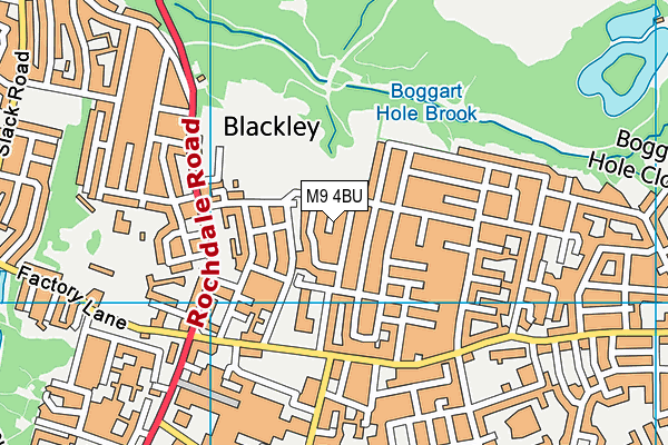 M9 4BU map - OS VectorMap District (Ordnance Survey)