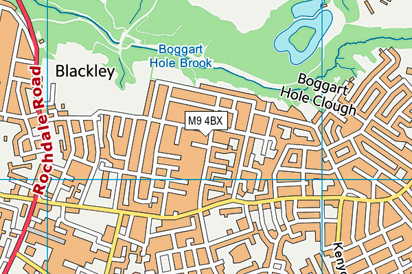 M9 4BX map - OS VectorMap District (Ordnance Survey)