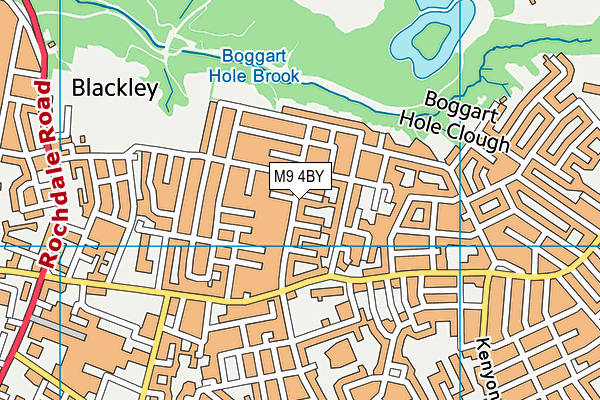 M9 4BY map - OS VectorMap District (Ordnance Survey)