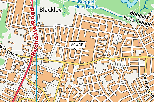 M9 4DB map - OS VectorMap District (Ordnance Survey)