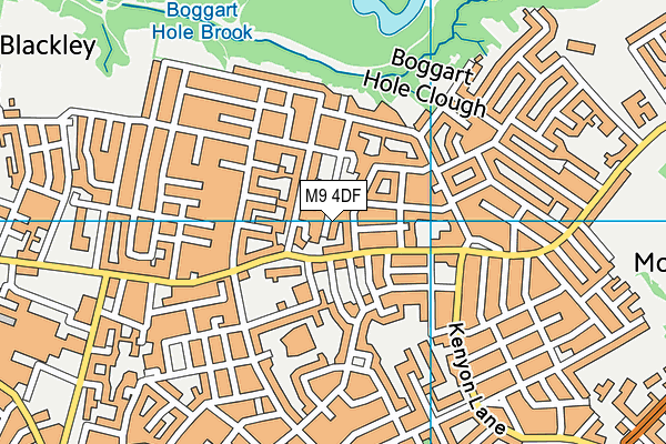 M9 4DF map - OS VectorMap District (Ordnance Survey)