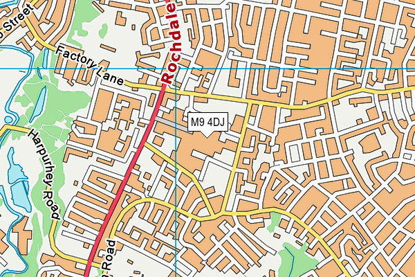 M9 4DJ map - OS VectorMap District (Ordnance Survey)