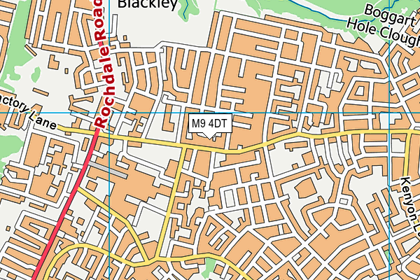 M9 4DT map - OS VectorMap District (Ordnance Survey)