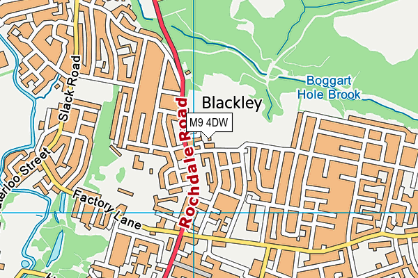 M9 4DW map - OS VectorMap District (Ordnance Survey)