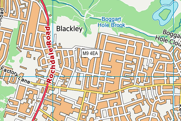 M9 4EA map - OS VectorMap District (Ordnance Survey)