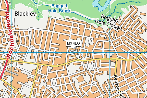 M9 4EG map - OS VectorMap District (Ordnance Survey)
