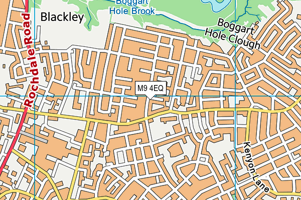 M9 4EQ map - OS VectorMap District (Ordnance Survey)