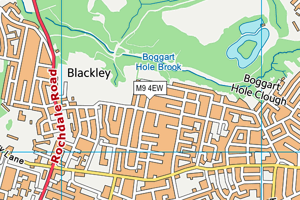 M9 4EW map - OS VectorMap District (Ordnance Survey)