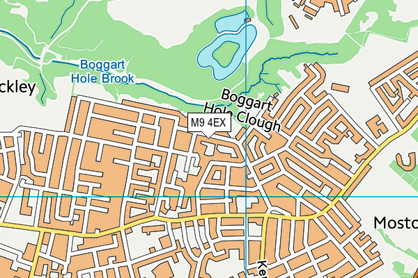 M9 4EX map - OS VectorMap District (Ordnance Survey)