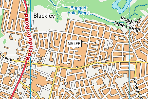 M9 4FF map - OS VectorMap District (Ordnance Survey)