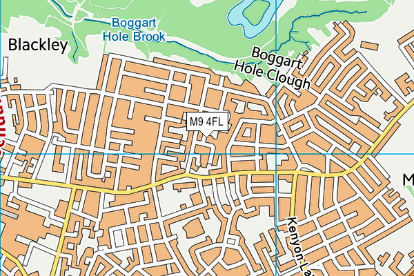 M9 4FL map - OS VectorMap District (Ordnance Survey)