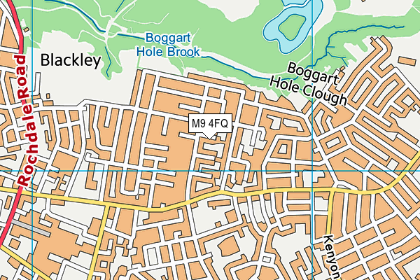 M9 4FQ map - OS VectorMap District (Ordnance Survey)