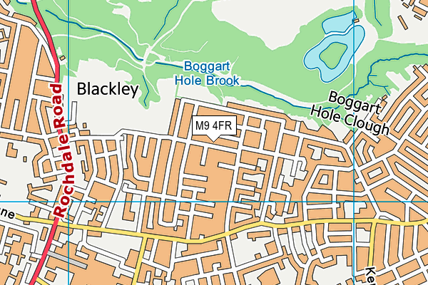 M9 4FR map - OS VectorMap District (Ordnance Survey)