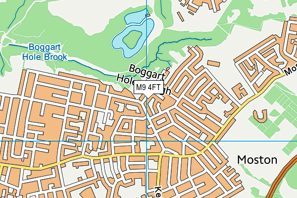 M9 4FT map - OS VectorMap District (Ordnance Survey)