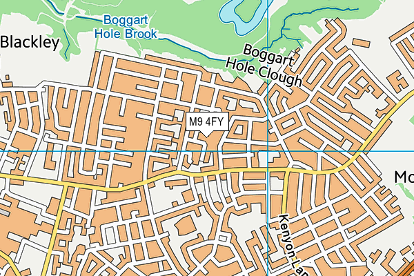M9 4FY map - OS VectorMap District (Ordnance Survey)