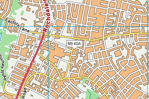 M9 4GA map - OS VectorMap District (Ordnance Survey)