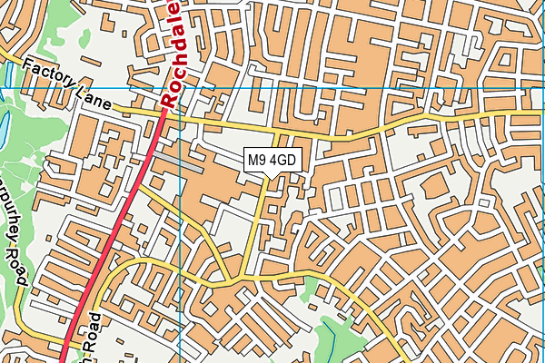 M9 4GD map - OS VectorMap District (Ordnance Survey)