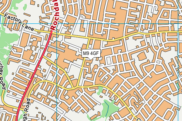 M9 4GF map - OS VectorMap District (Ordnance Survey)