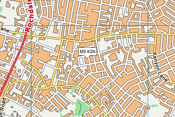 M9 4GN map - OS VectorMap District (Ordnance Survey)