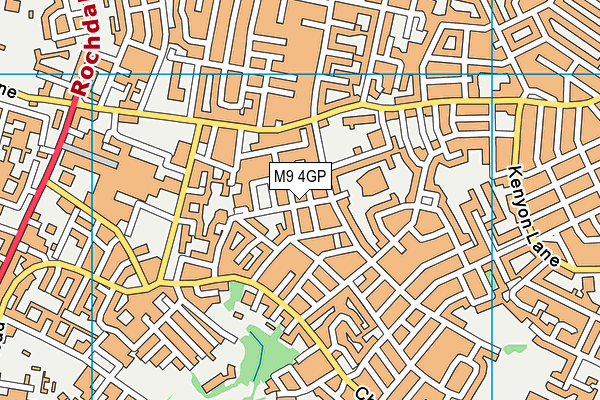 M9 4GP map - OS VectorMap District (Ordnance Survey)