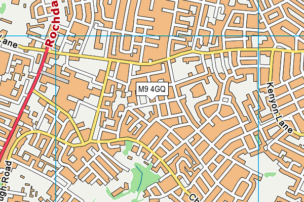 M9 4GQ map - OS VectorMap District (Ordnance Survey)