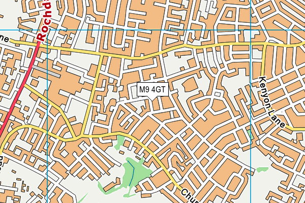 M9 4GT map - OS VectorMap District (Ordnance Survey)