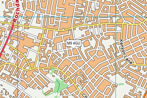 M9 4GU map - OS VectorMap District (Ordnance Survey)