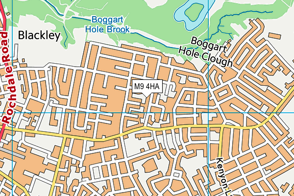 M9 4HA map - OS VectorMap District (Ordnance Survey)