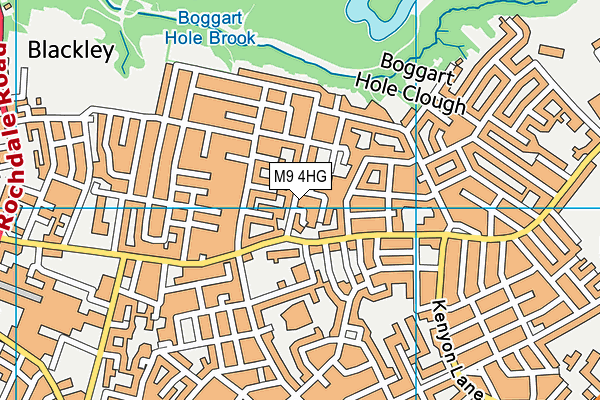 M9 4HG map - OS VectorMap District (Ordnance Survey)