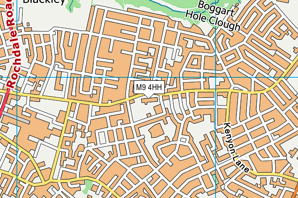 M9 4HH map - OS VectorMap District (Ordnance Survey)