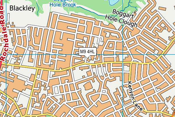 M9 4HL map - OS VectorMap District (Ordnance Survey)