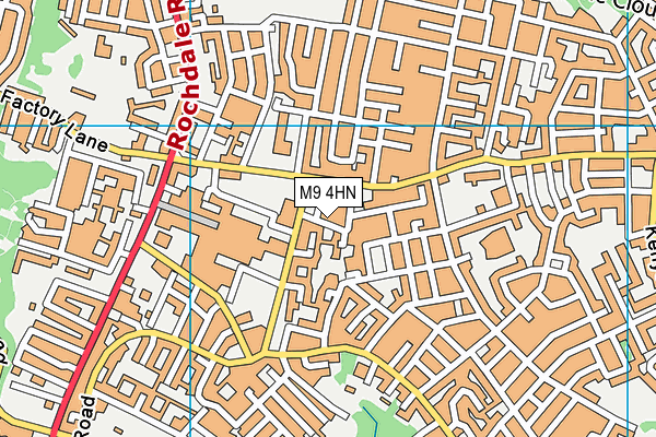 M9 4HN map - OS VectorMap District (Ordnance Survey)