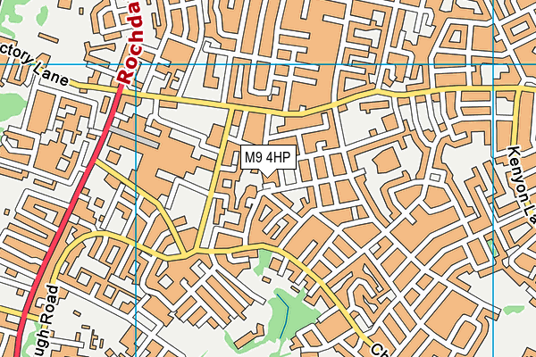 M9 4HP map - OS VectorMap District (Ordnance Survey)