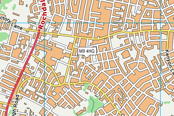 M9 4HQ map - OS VectorMap District (Ordnance Survey)