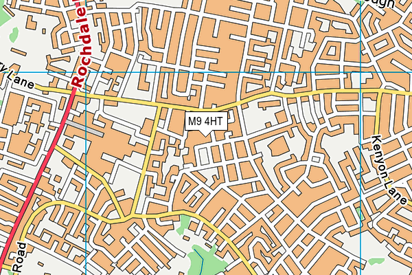 M9 4HT map - OS VectorMap District (Ordnance Survey)