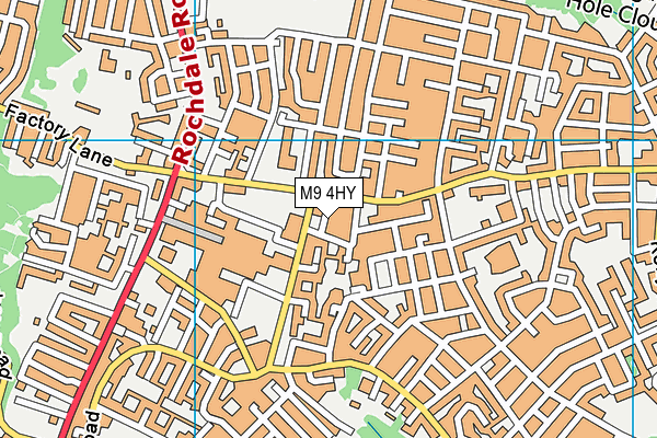 M9 4HY map - OS VectorMap District (Ordnance Survey)