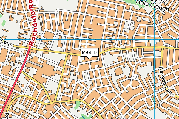 M9 4JD map - OS VectorMap District (Ordnance Survey)