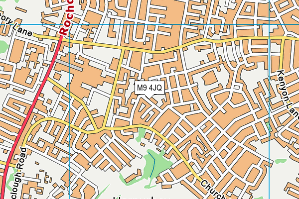 M9 4JQ map - OS VectorMap District (Ordnance Survey)