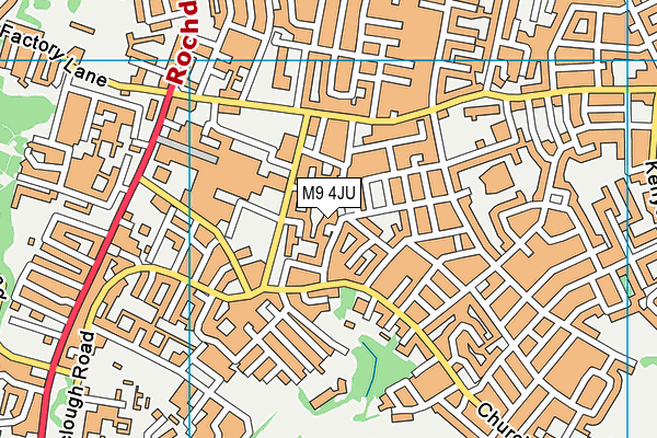 M9 4JU map - OS VectorMap District (Ordnance Survey)